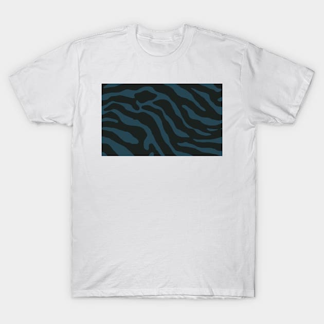 Tiger Skin Pattern Face Mask Teal Blue T-Shirt by MAGE